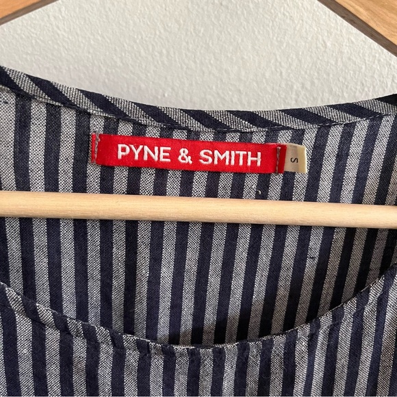 Pyne & smith linen dress (No 20) — navy and dark grey stripe. No flaws. - Picture 4 of 4